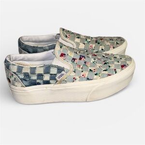 Vans platform slips Woven denim/patchwork